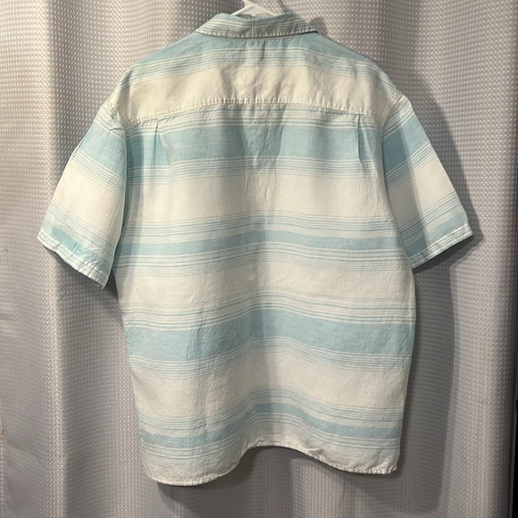 Bob Timberlake Men’s XL Button Down Blue & White Short Sleeve Collared Shirt - Picture 4 of 10